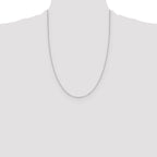 14K White Gold Solid Diamond-Cut Cable Chain Necklace 1mm