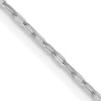 14K White Gold Solid Diamond-Cut Cable Chain Necklace 1mm