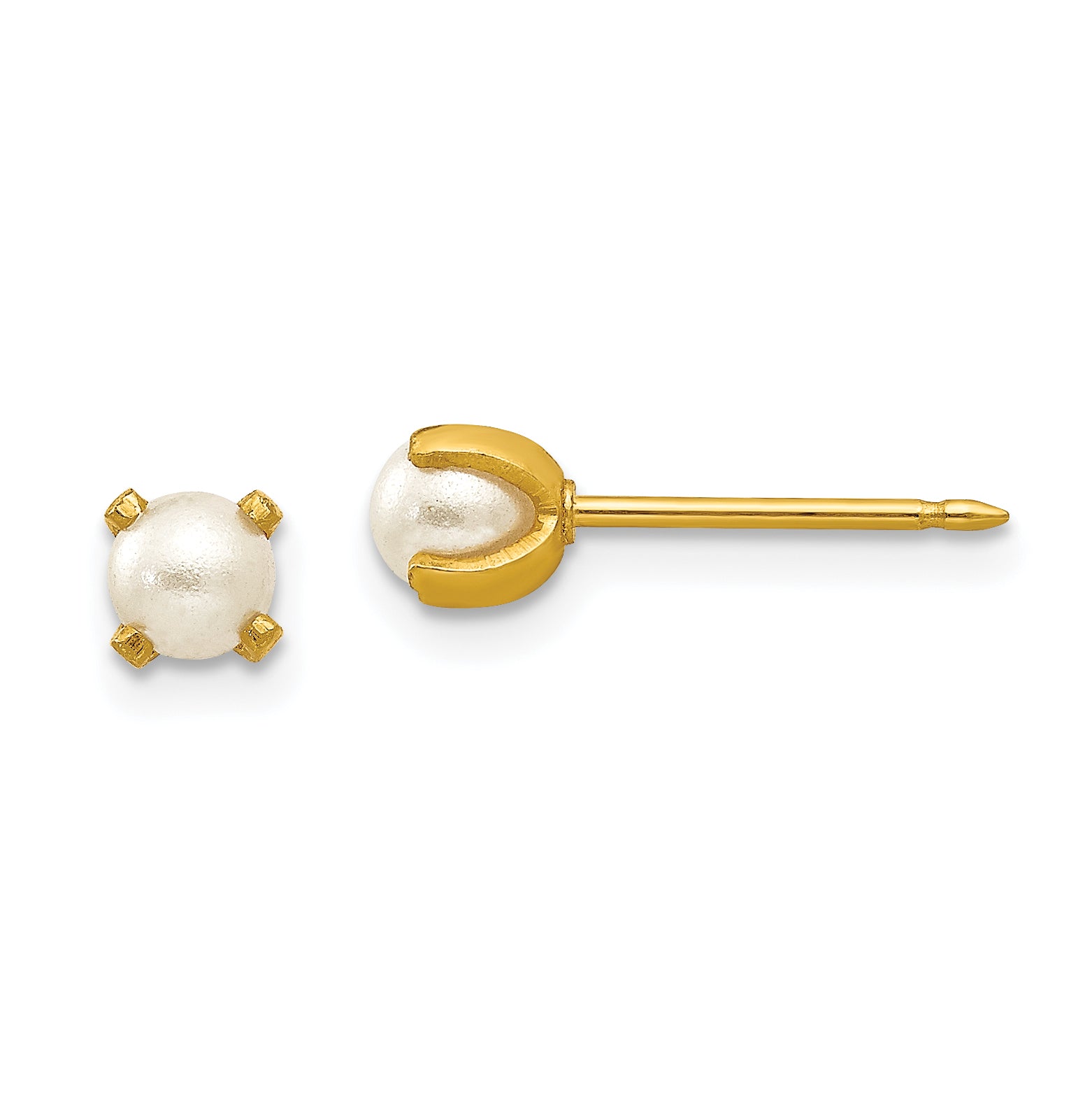 Inverness 14k 4mm Simulated Pearl Earrings Main image