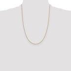 14K Yellow Gold Solid Diamond-Cut Open Link Chain Necklace 1.15mm