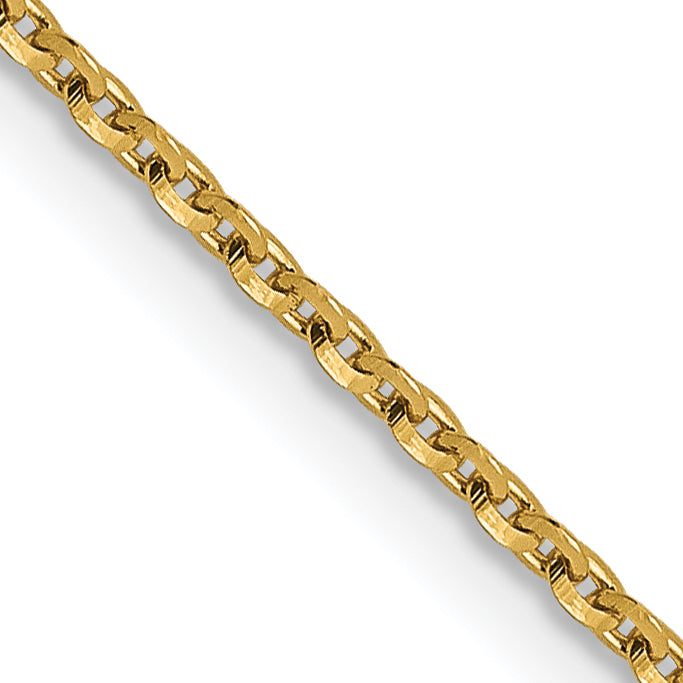 1.15mm 14K Yellow Gold D/C Oval Link Chain - Sophia Jewelers