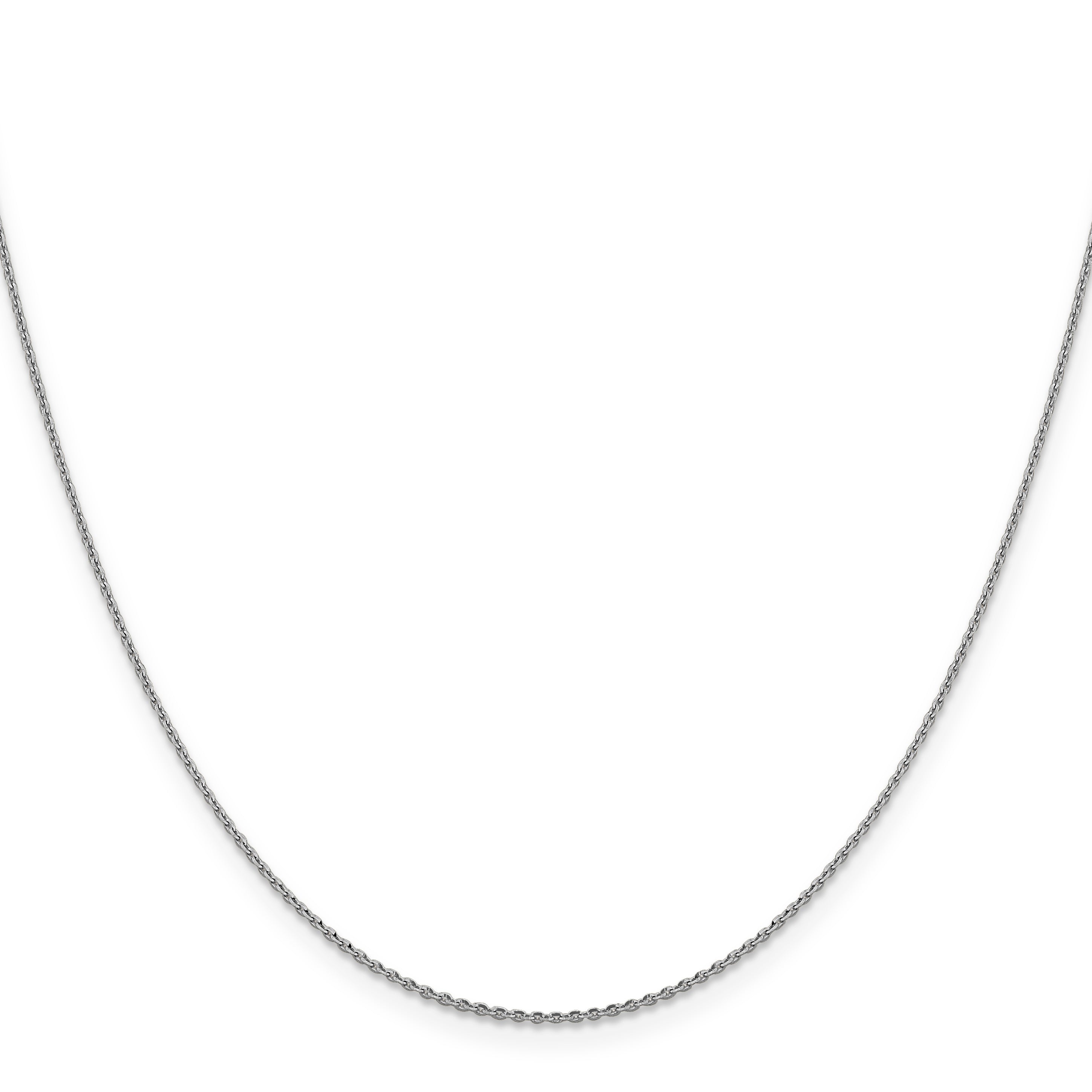 1.15mm 14K White Gold D/C Oval Link Chain - Sophia Jewelers