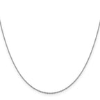 14K White Gold Solid Diamond-Cut Open Link Chain Necklace 1.15mm