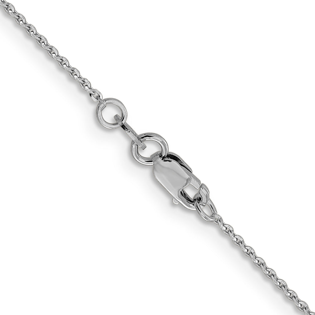 1.15mm 14K White Gold D/C Oval Link Chain - Sophia Jewelers