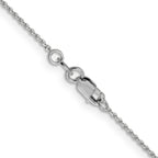 14K White Gold Solid Diamond-Cut Open Link Chain Necklace 1.15mm