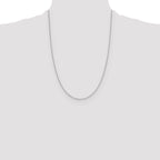 14K White Gold Solid Diamond-Cut Open Link Chain Necklace 1.15mm