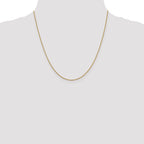 14K Yellow Gold Solid Diamond-Cut Box Chain Necklace 0.9mm