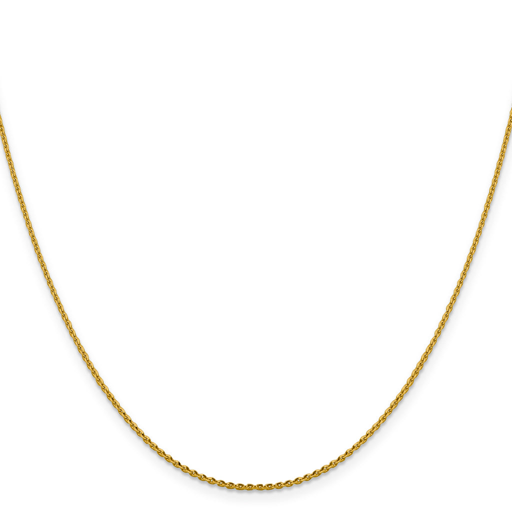 1.25mm 14K Yellow Gold D/C Oval Link Chain - Sophia Jewelers