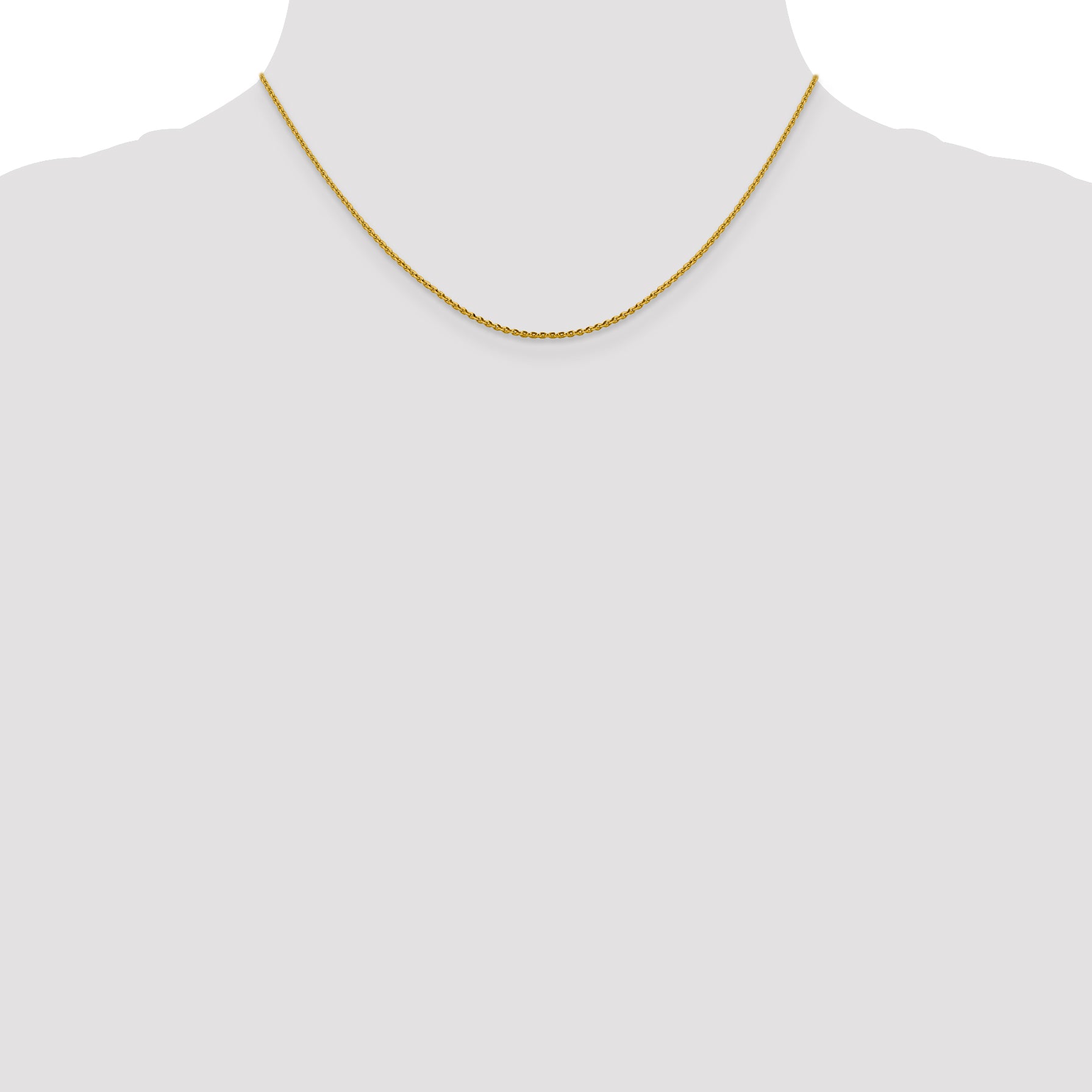 1.25mm 14K Yellow Gold D/C Oval Link Chain - Sophia Jewelers