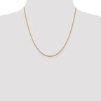 14K Yellow Gold Solid Diamond-Cut Cable Chain Necklace 1.25mm