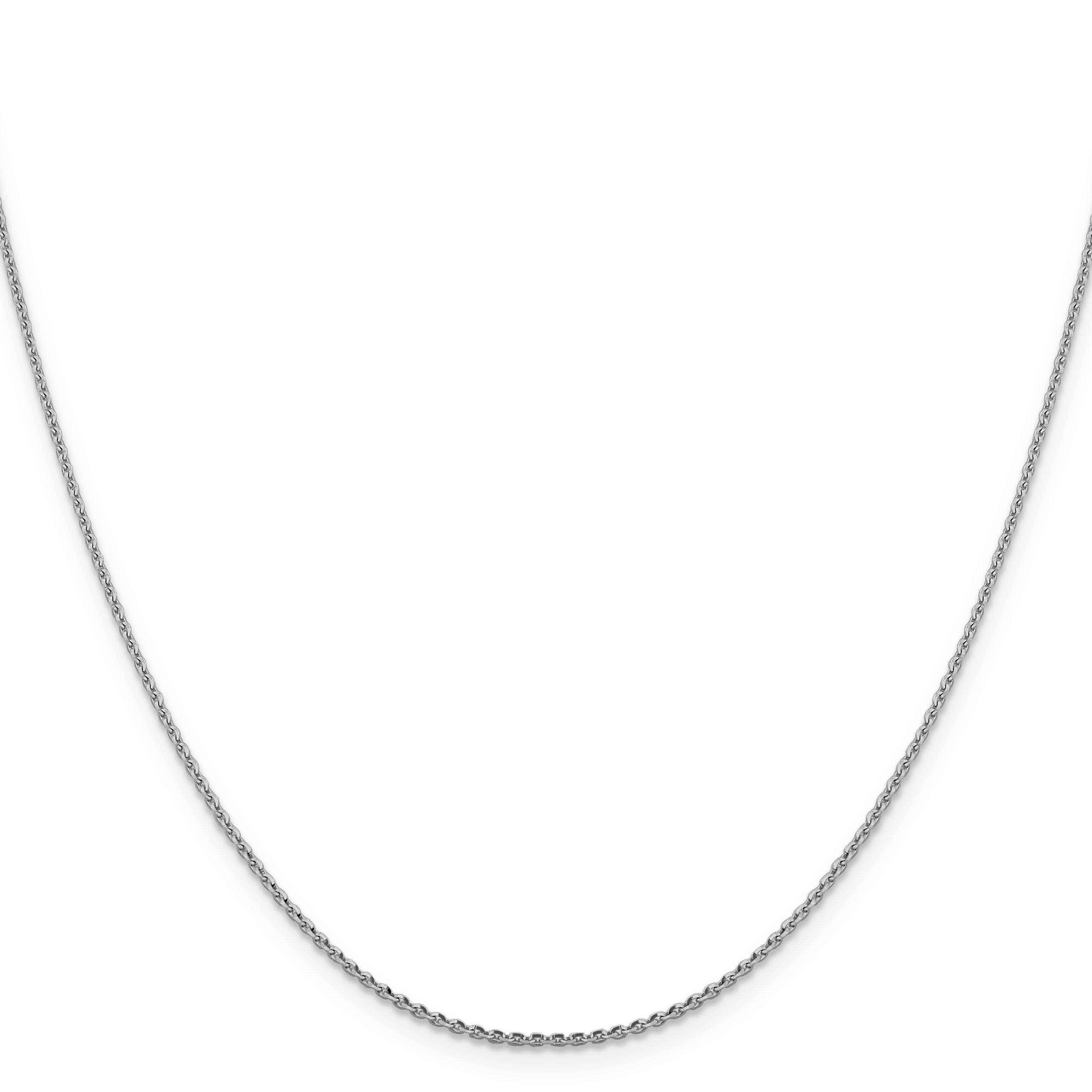 1.25mm 14K White Gold D/C Oval Link Chain - Sophia Jewelers