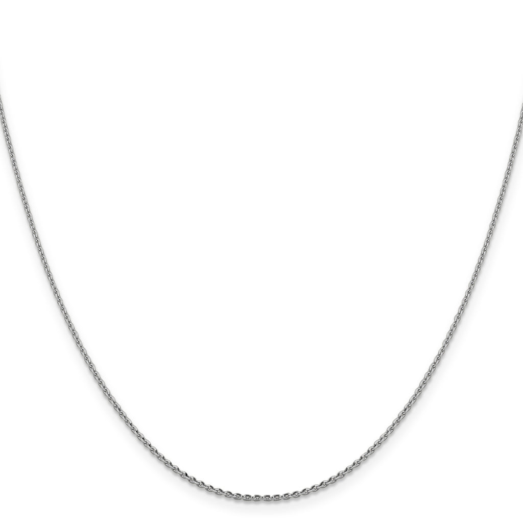 14K White Gold Solid Diamond-Cut Cable Chain Necklace 1.25mm