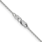 14K White Gold Solid Diamond-Cut Cable Chain Necklace 1.25mm
