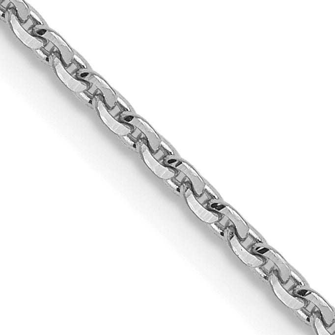 1.25mm 14K White Gold D/C Oval Link Chain - Sophia Jewelers Main image