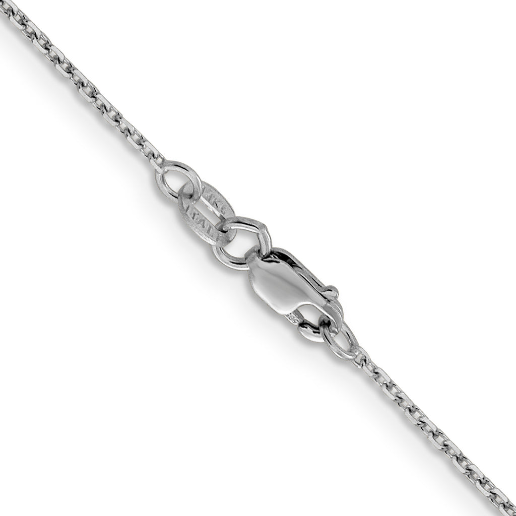 14K White Gold Solid Diamond-Cut Cable Chain Necklace 1.25mm