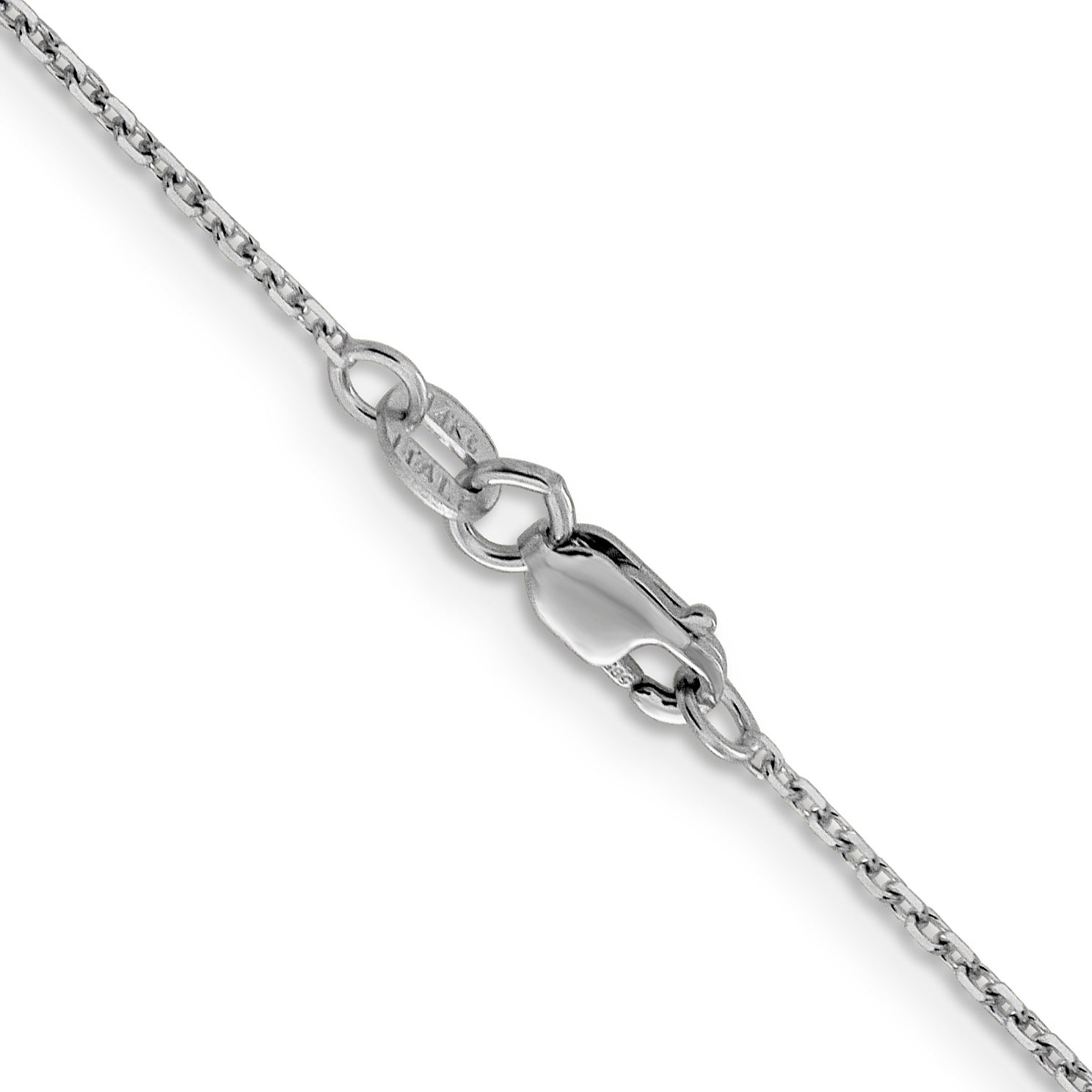 14K White Gold Solid Diamond-Cut Cable Chain Necklace 1.25mm