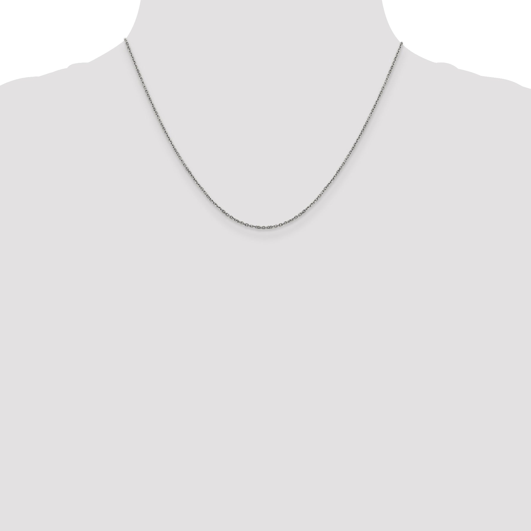 14K White Gold 1.25mm D/C Cable Chain