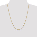 14K Yellow Gold Solid Diamond-Cut Cable Chain Necklace 1.25mm