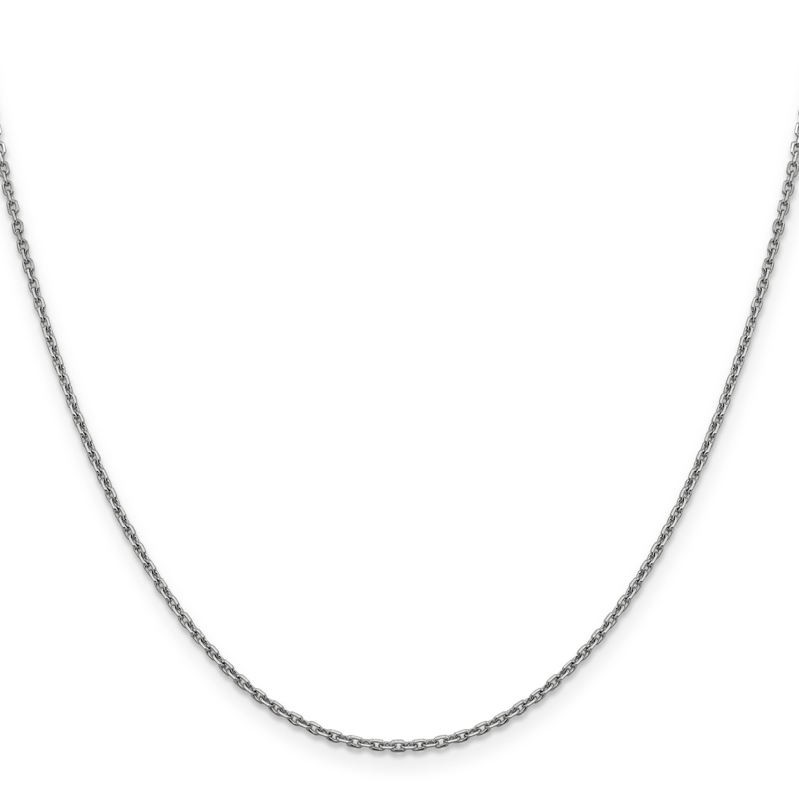 1.5mm 14K White Gold Diamond-Cut Cable Chain Secondary image