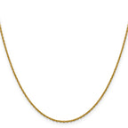 14K Yellow Gold Solid Diamond-Cut Cable Chain Necklace 1.5mm