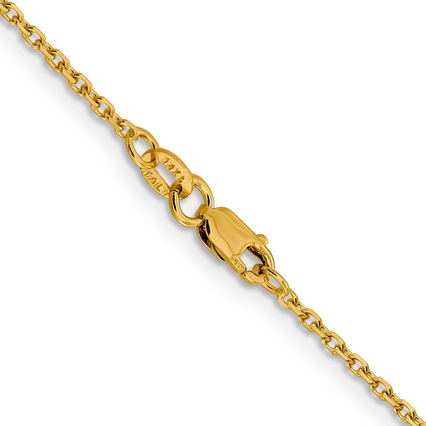 1.5mm 14K Yellow Gold Diamond-Cut Cable Chain Secondary image