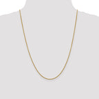 14K Yellow Gold Solid Diamond-Cut Cable Chain Necklace 1.5mm