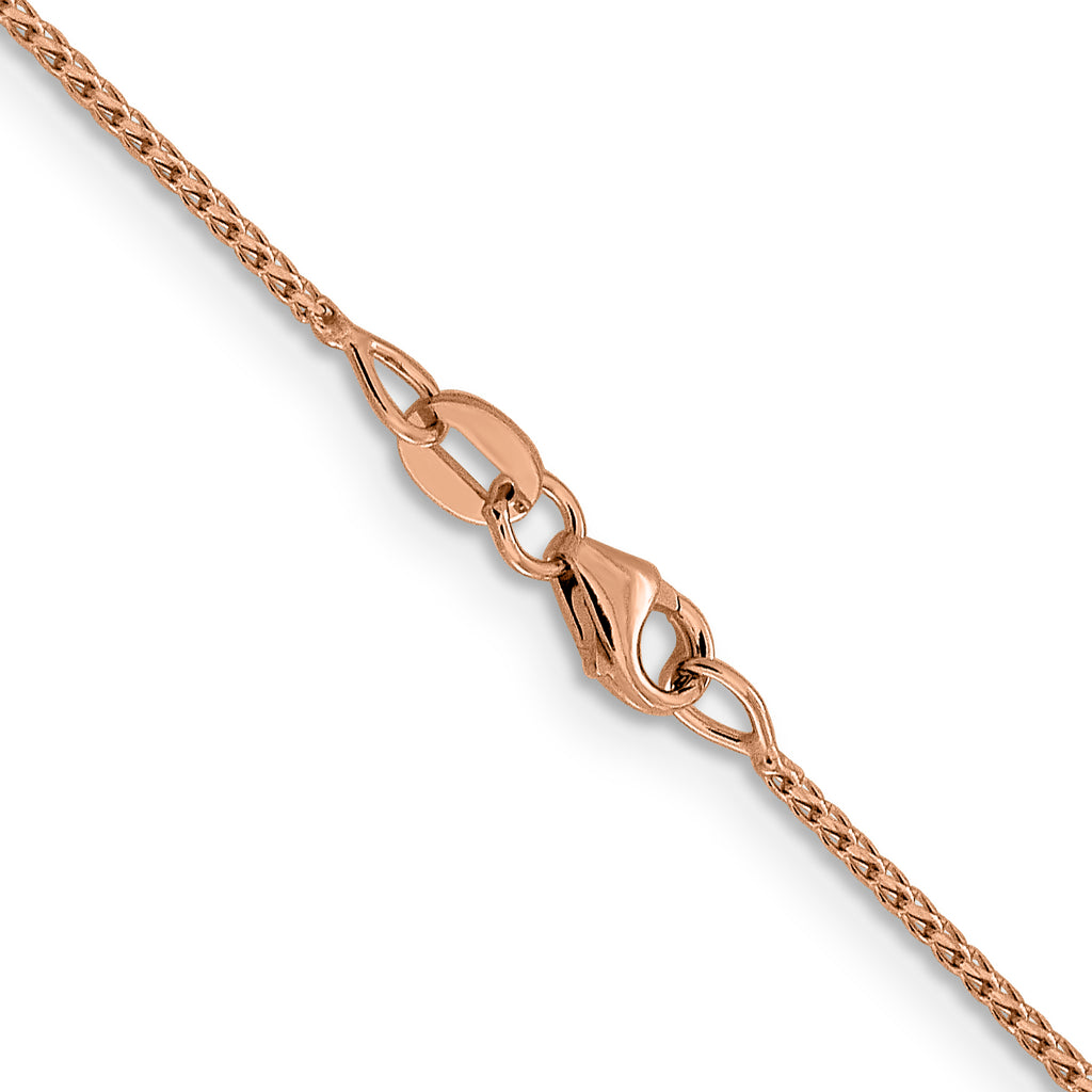 14K Rose Gold Solid Diamond-Cut Franco Chain Necklace 0.95mm