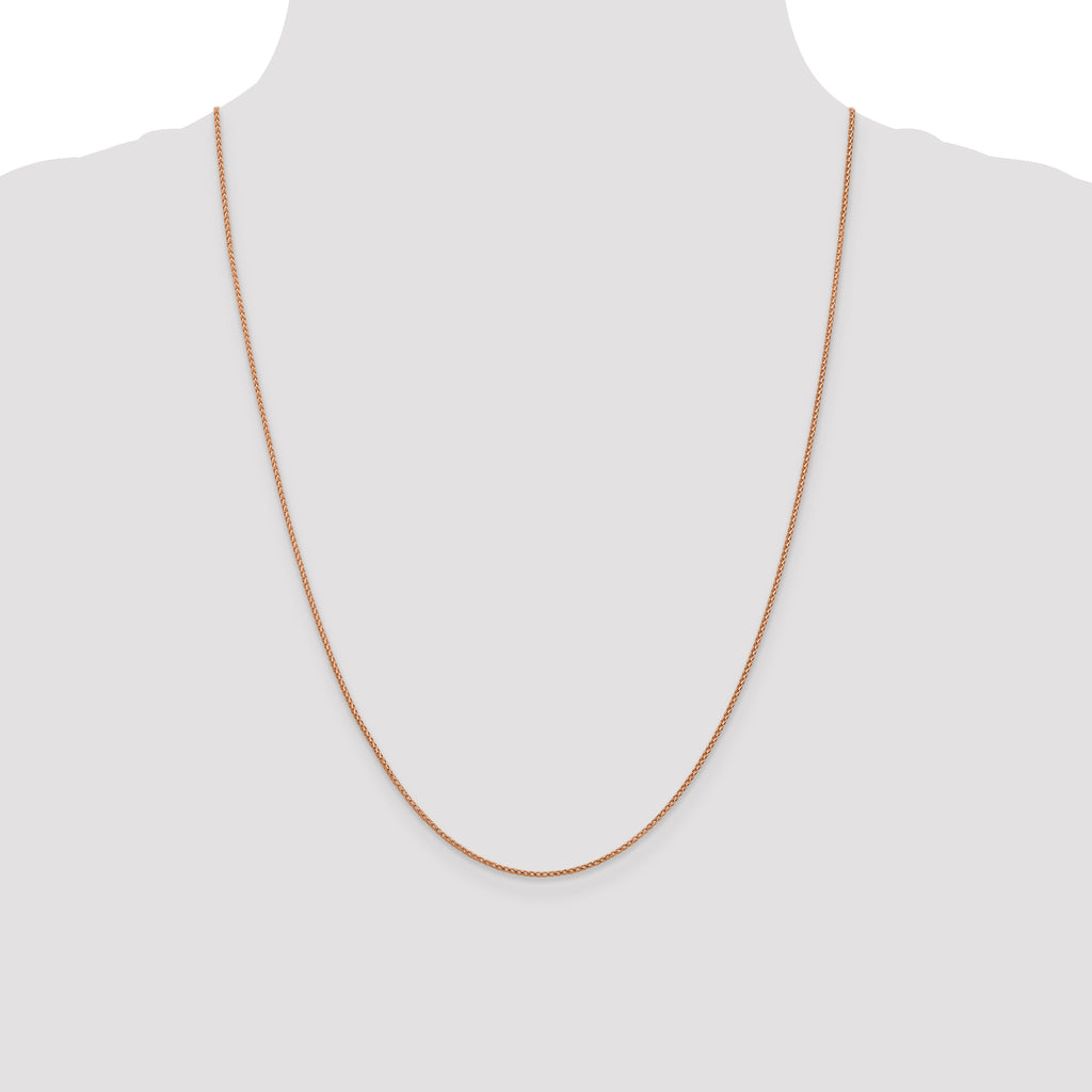 14K Rose Gold Solid Diamond-Cut Franco Chain Necklace 0.95mm