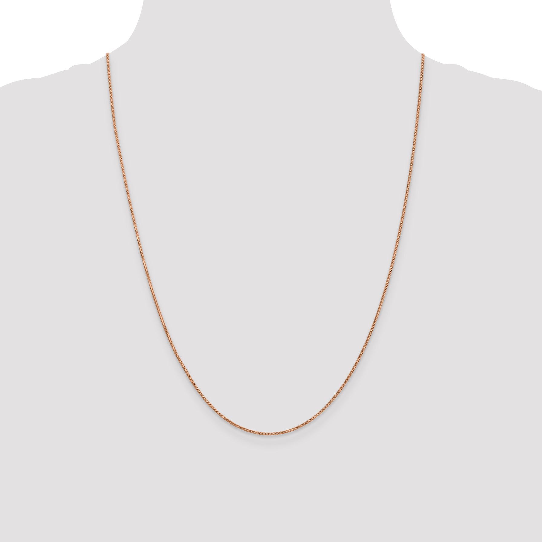 14K Rose Gold Solid Diamond-Cut Franco Chain Necklace 0.95mm