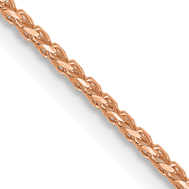 14K Rose Gold Solid Diamond-Cut Franco Chain Necklace 0.95mm