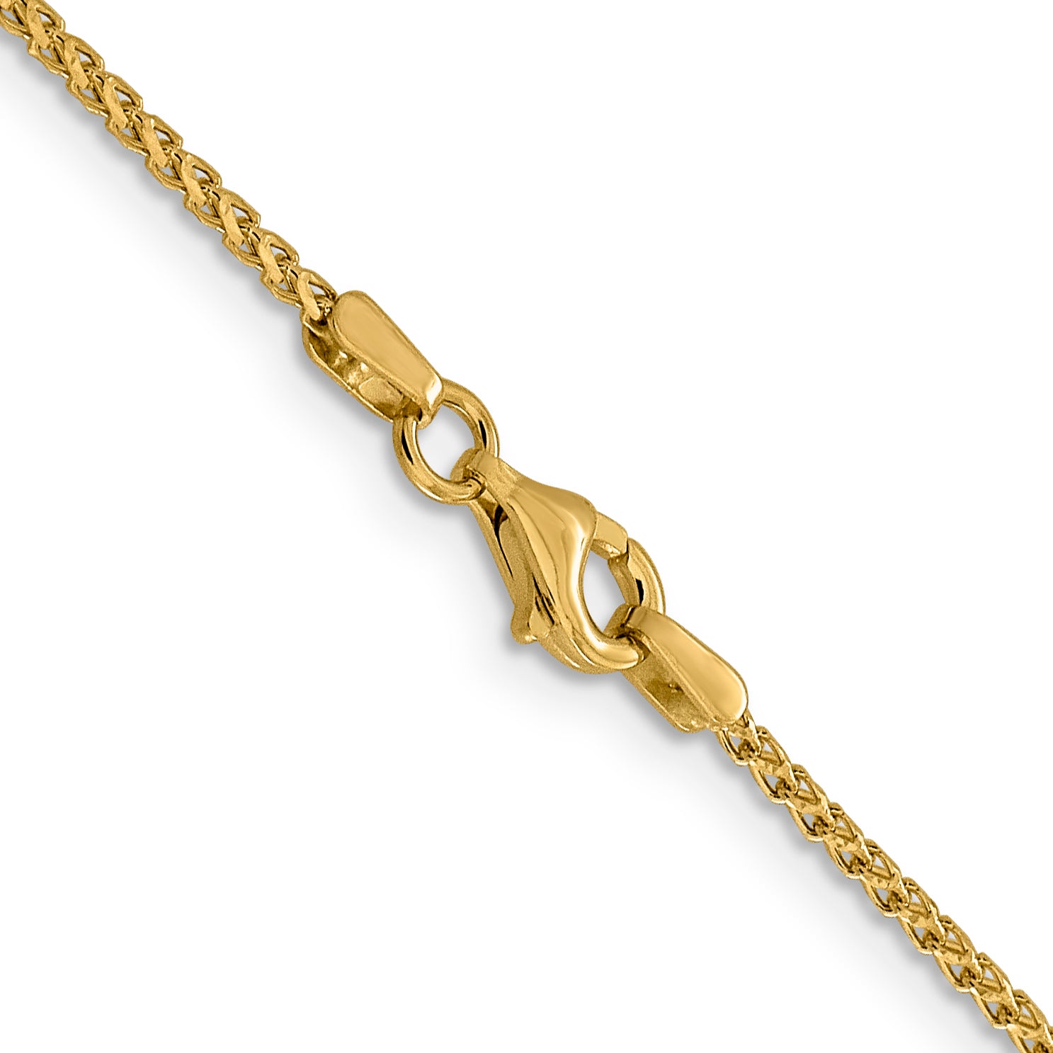 14K Yellow Gold Solid Diamond-Cut Franco Chain Necklace 1.4mm