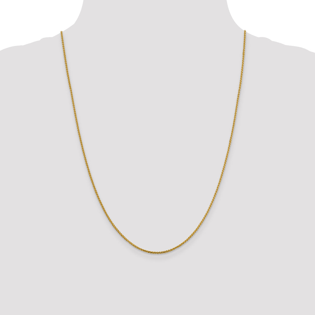 14K Yellow Gold Solid Diamond-Cut Franco Chain Necklace 1.4mm