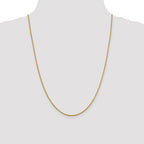 14K Yellow Gold Solid Diamond-Cut Franco Chain Necklace 1.4mm