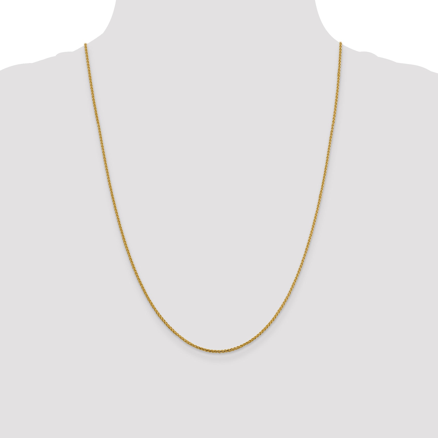 14K Yellow Gold Solid Diamond-Cut Franco Chain Necklace 1.4mm