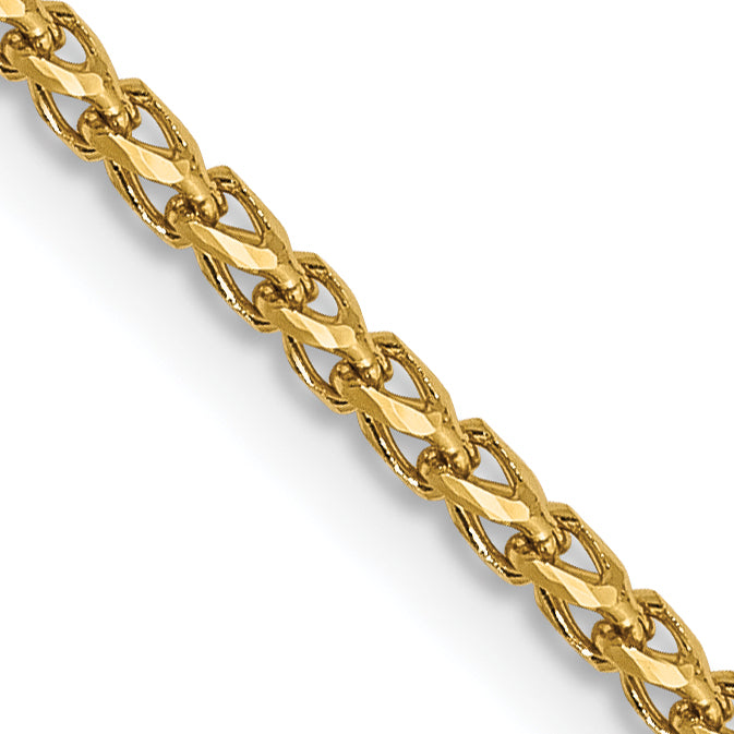 1.4mm 14K Yellow Gold D/C Open Franco Chain - Sophia Jewelers