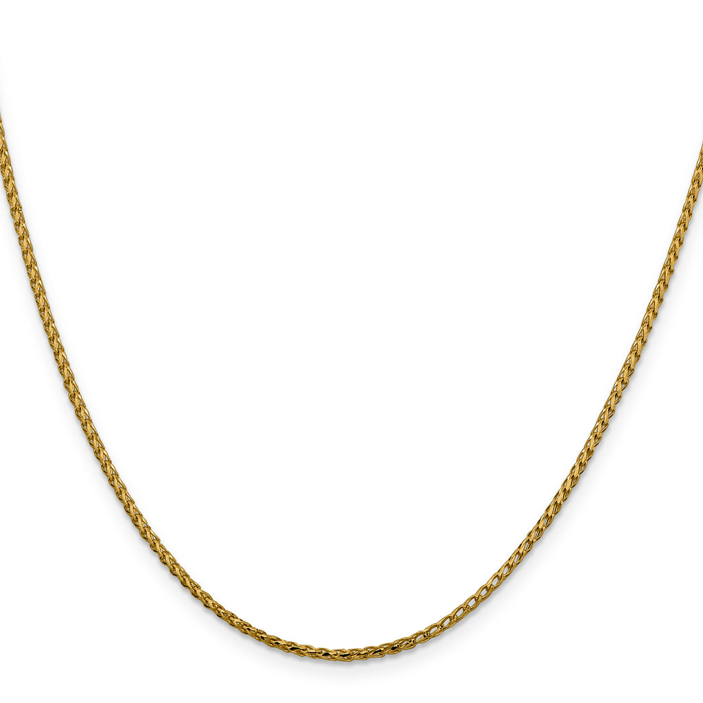 14K Yellow Gold Solid Diamond-Cut Franco Chain Necklace 1.6mm