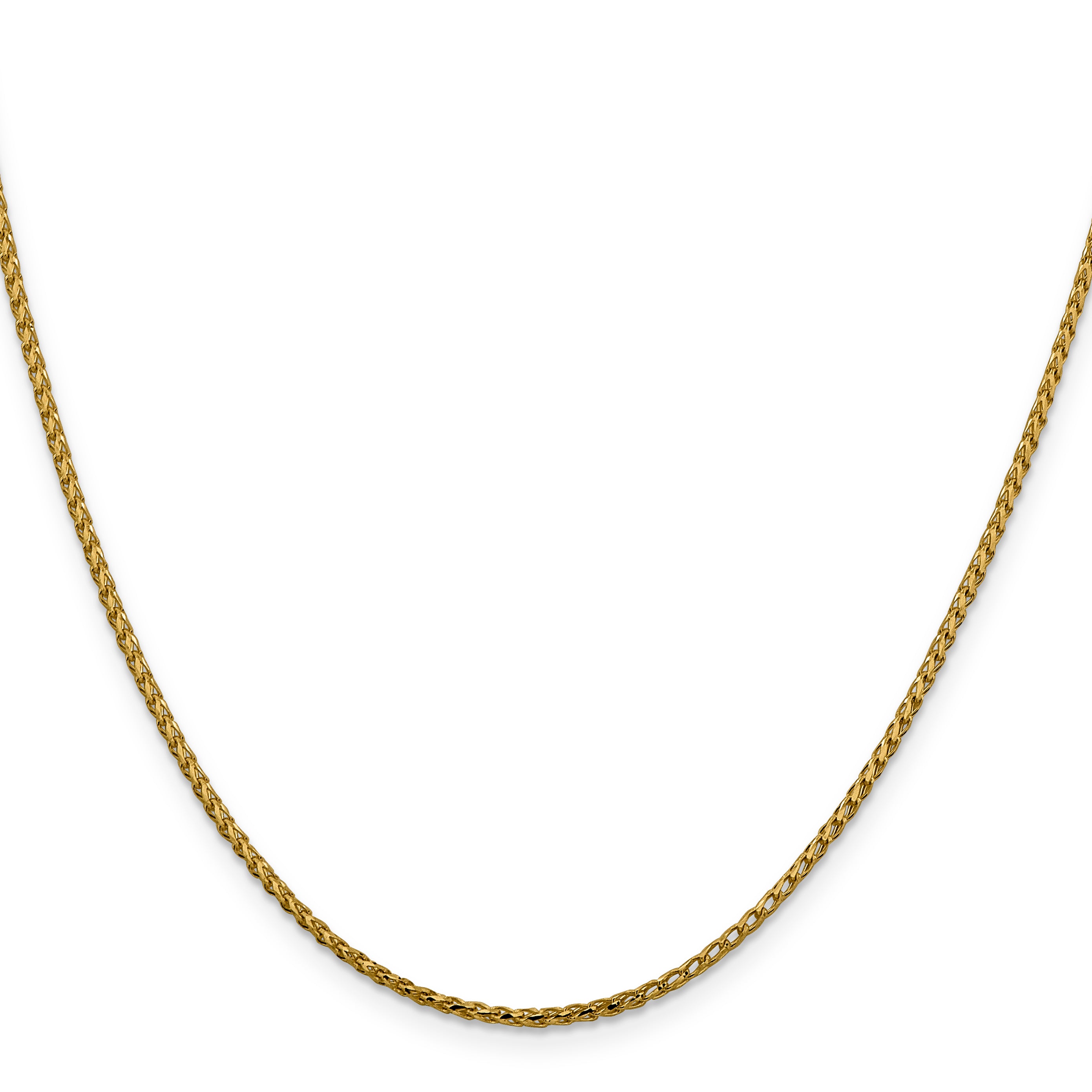 14K Yellow Gold Solid Diamond-Cut Franco Chain Necklace 1.6mm
