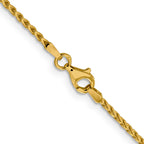 14K Yellow Gold Solid Diamond-Cut Franco Chain Necklace 1.6mm