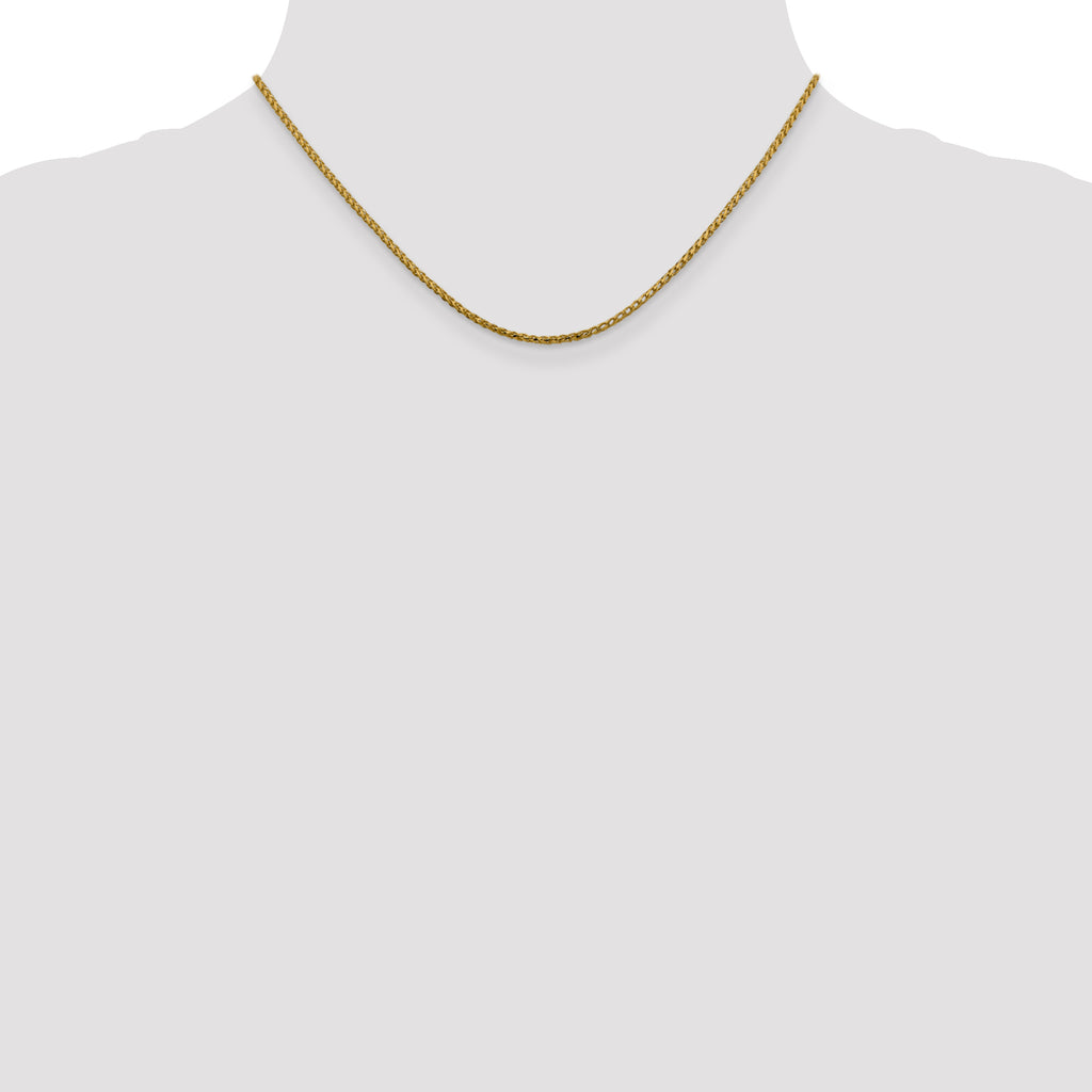 1.6mm 14K Yellow Gold D/C Open Franco Chain - Sophia Jewelers