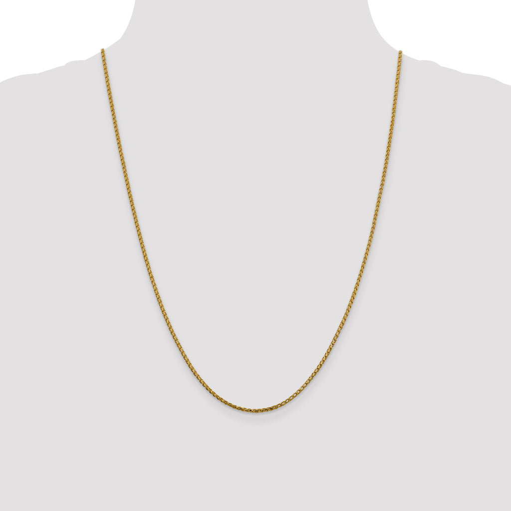 14K Yellow Gold Solid Diamond-Cut Franco Chain Necklace 1.6mm