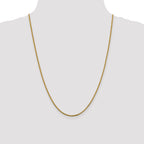 14K Yellow Gold Solid Diamond-Cut Franco Chain Necklace 1.6mm