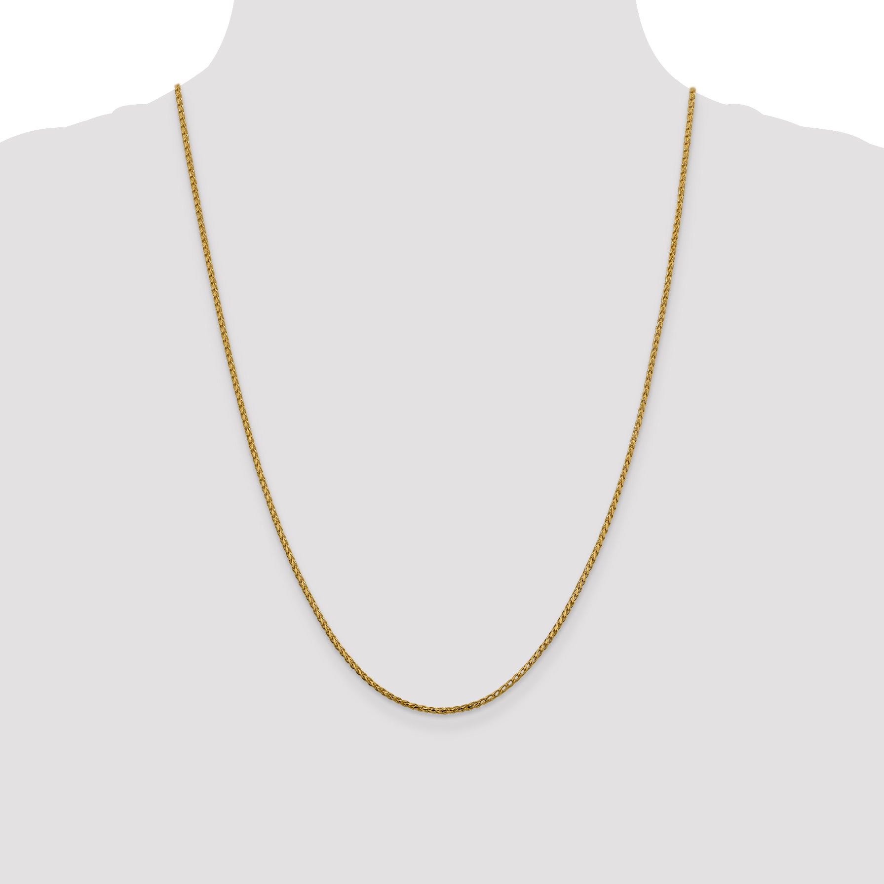 14K Yellow Gold Solid Diamond-Cut Franco Chain Necklace 1.6mm