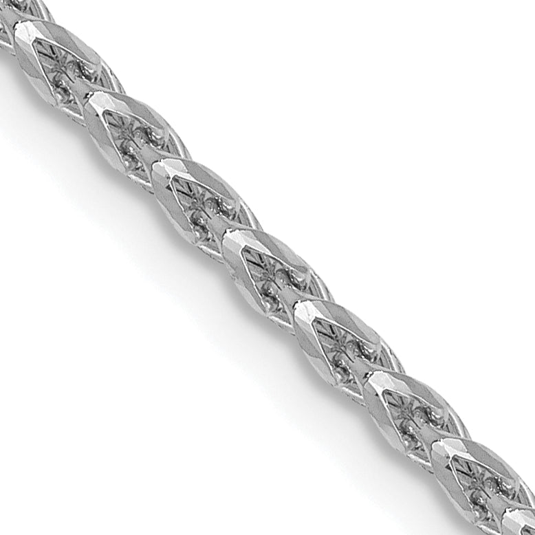 1.6mm 14K White Gold D/C Open Franco Chain - Sophia Jewelers