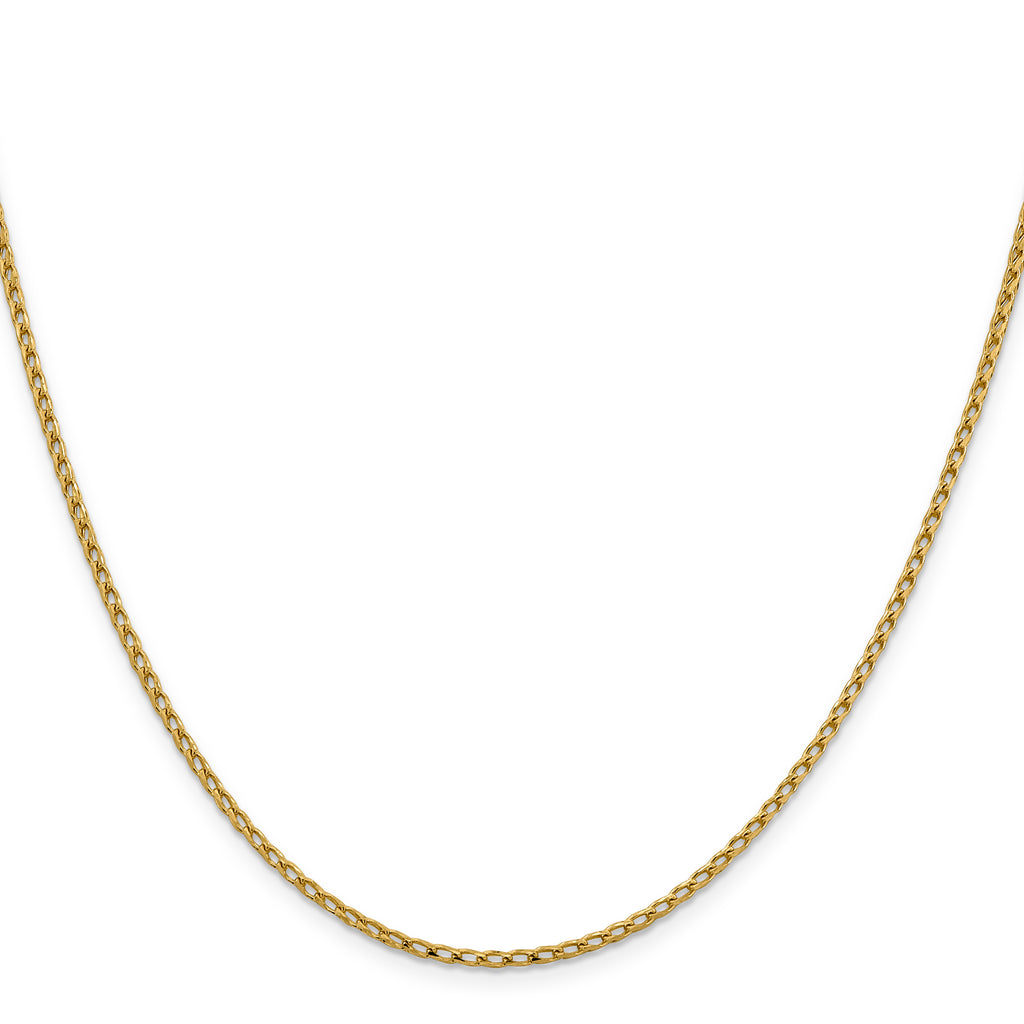 2.1mm 14K Yellow Gold D/C Open Franco Chain - Sophia Jewelers