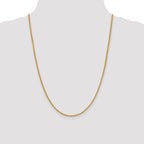 14K Yellow Gold Solid Diamond-Cut Franco Chain Necklace 2.1mm