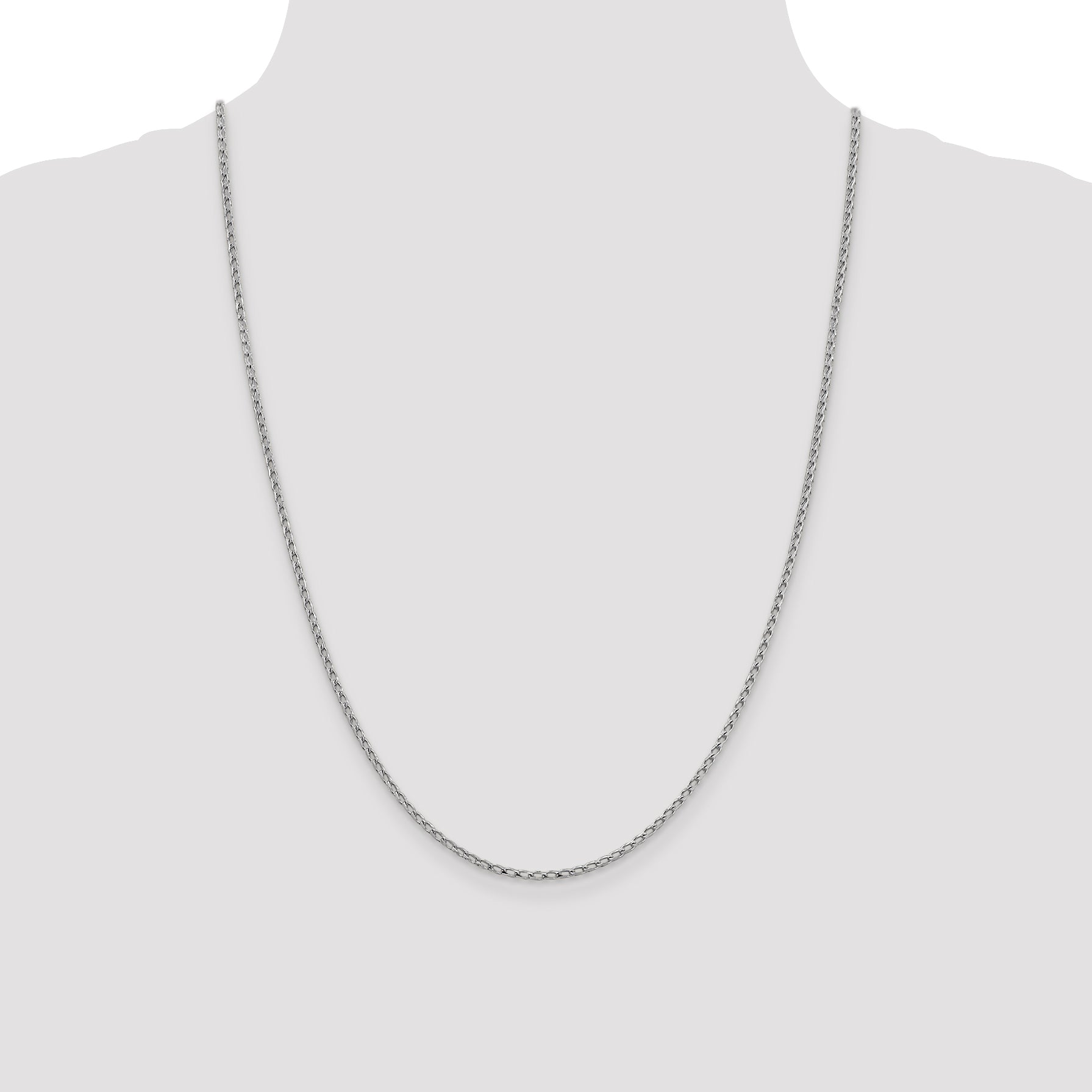 14K White Gold Solid Diamond-Cut Franco Chain Necklace 2.1mm