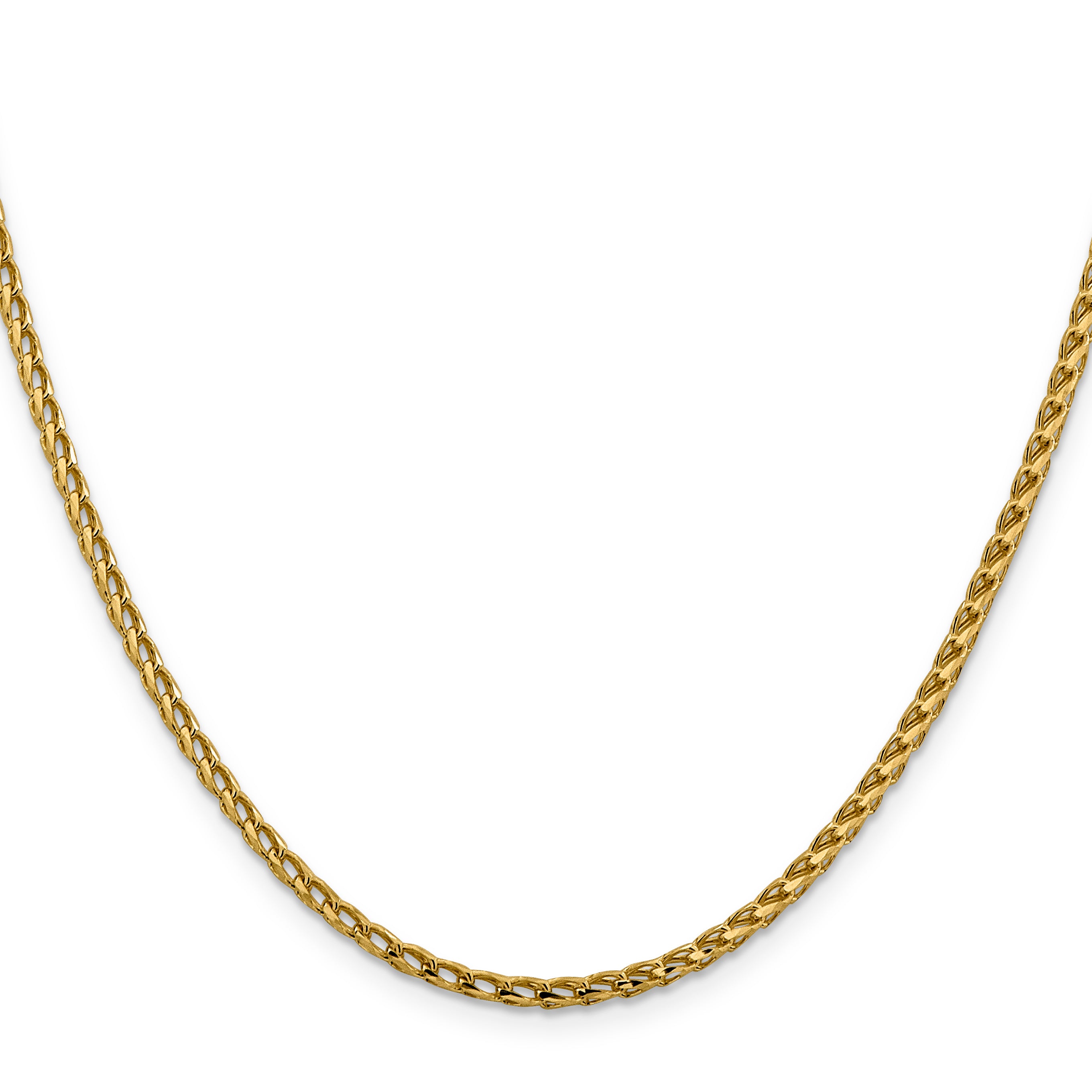 2.45mm 14K Yellow Gold D/C Open Franco Chain - Sophia Jewelers