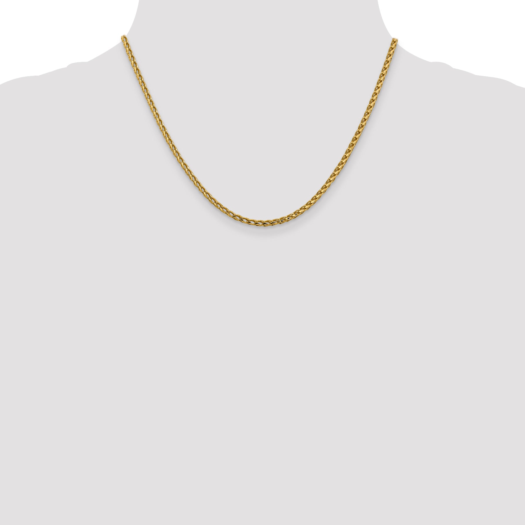 2.45mm 14K Yellow Gold D/C Open Franco Chain - Sophia Jewelers