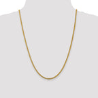 14K Yellow Gold Solid Diamond-Cut Franco Chain Necklace 2.45mm