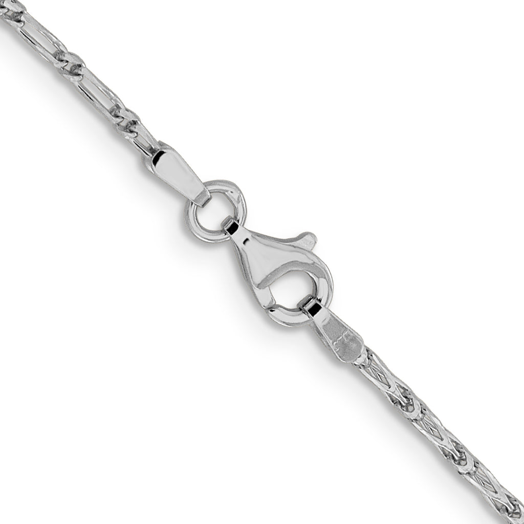 1.6mm 14K White Gold Franco Chain - Sophia Jewelers